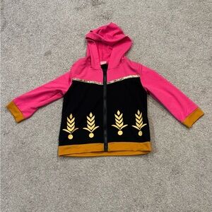 Disney Frozen Anna Zip Up Hoodie Princess Girls Size 6T